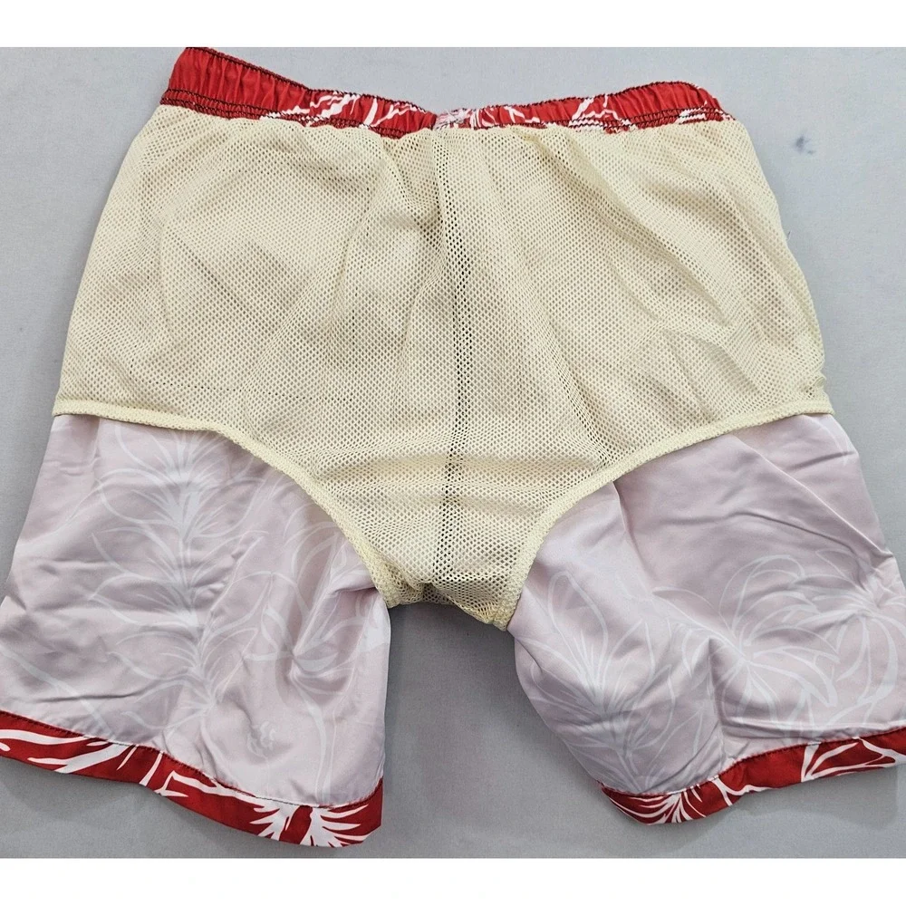 Tommy Bahama Relax trunks swimwear mens M Medium pockets red white floral
